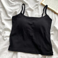 1PC Korean Women's Solid Color Spaghetti Straps Sleeveless Slim Camisole With Chest Pad